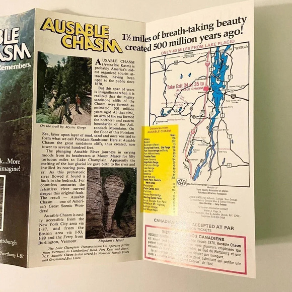 Vintage 1982 Ausable Chasm The Earth Remembers Brochure  Pamphlet - Picture 10 of 11